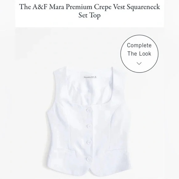 Abercrombie & Fitch Tops - NWOT Abercrombie The A&F Mara Premium 100% Linen Vest Set Top in White